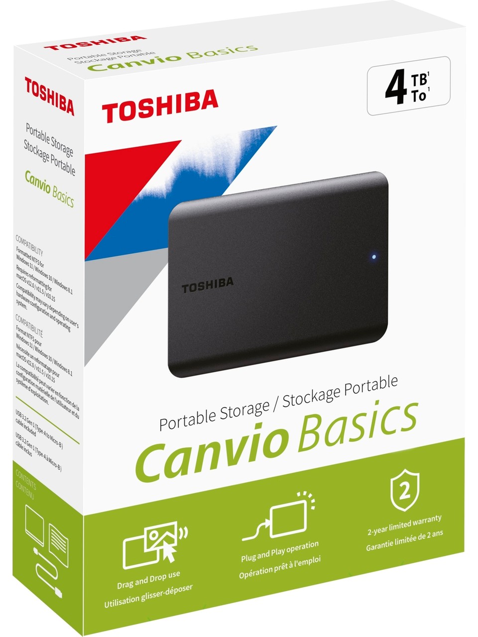 Toshiba Canvio Basics HDTB440EK3CA USB 3.0 2.5" 4 TB Harici Harddisk